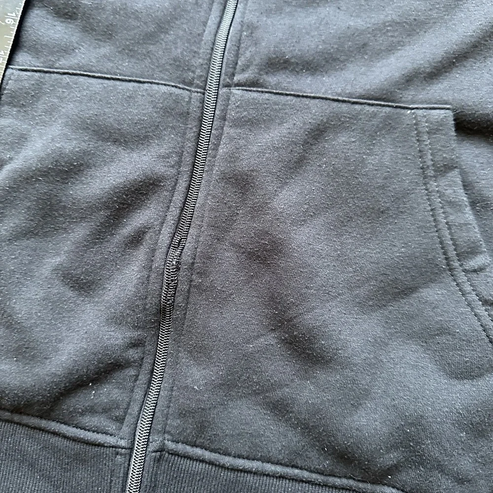 True Religion Zip Hoodie Mens Large Black Red Buddha Silicone Seal 700887R Read